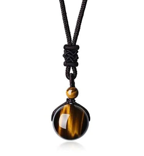 Tiger Eye Stone Pendant Necklace